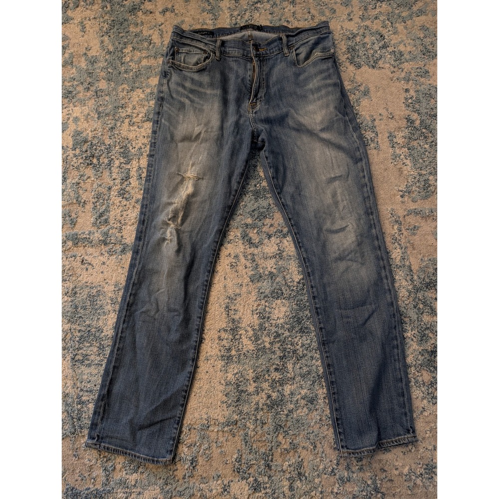 Lucky Brand 410 Athletic Fit Candiani Denim Jeans Mens 33x30 Blue Distressed